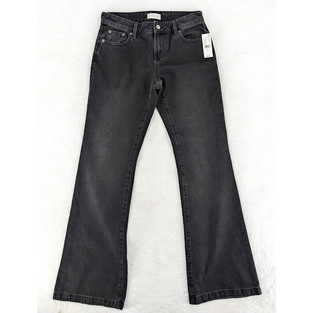 PacSun Willa Flare Jeans Washed Black Rigid Denim Size 25 NWT